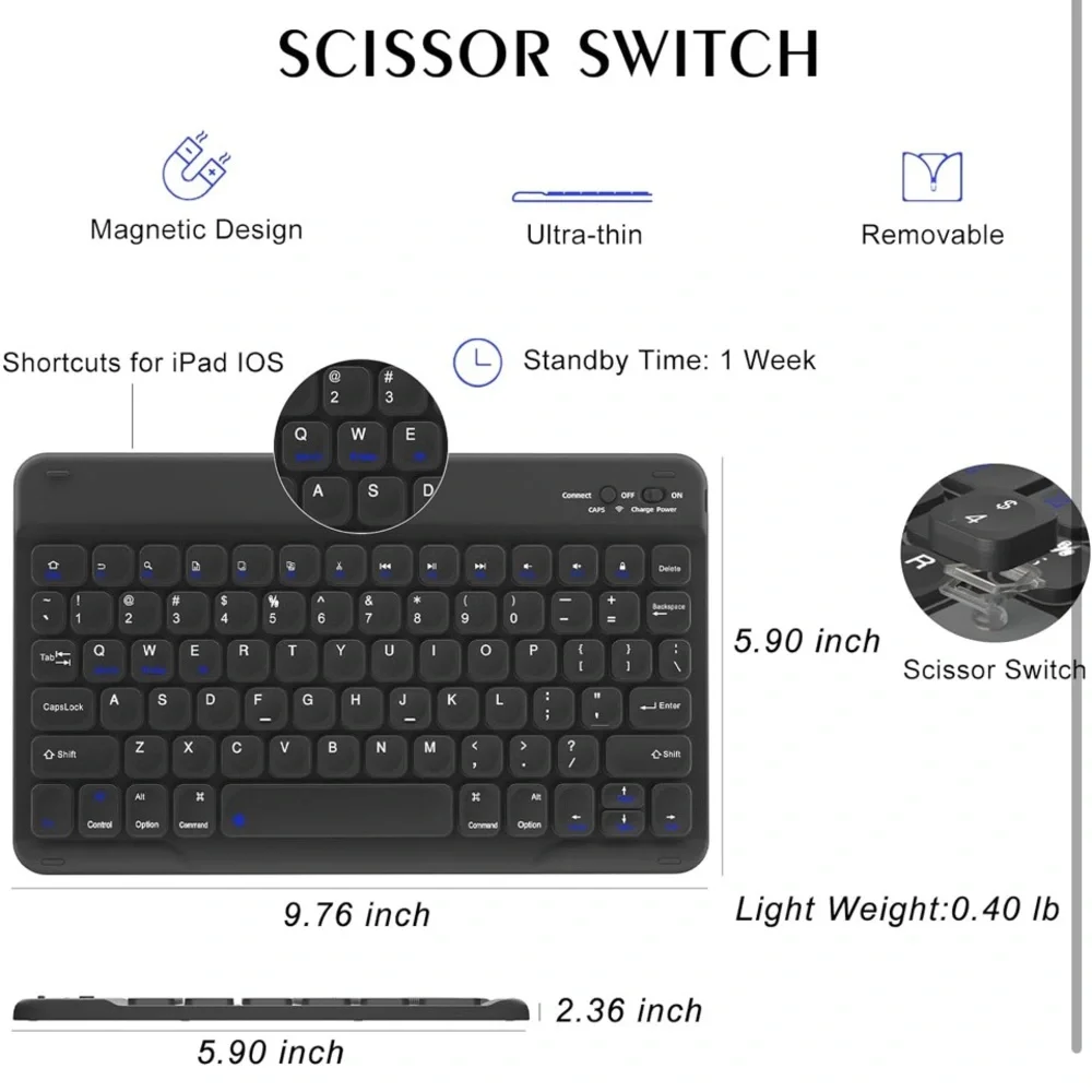 Wireless Detachable Removable Keyboard..see in description what all it f…(NWT)